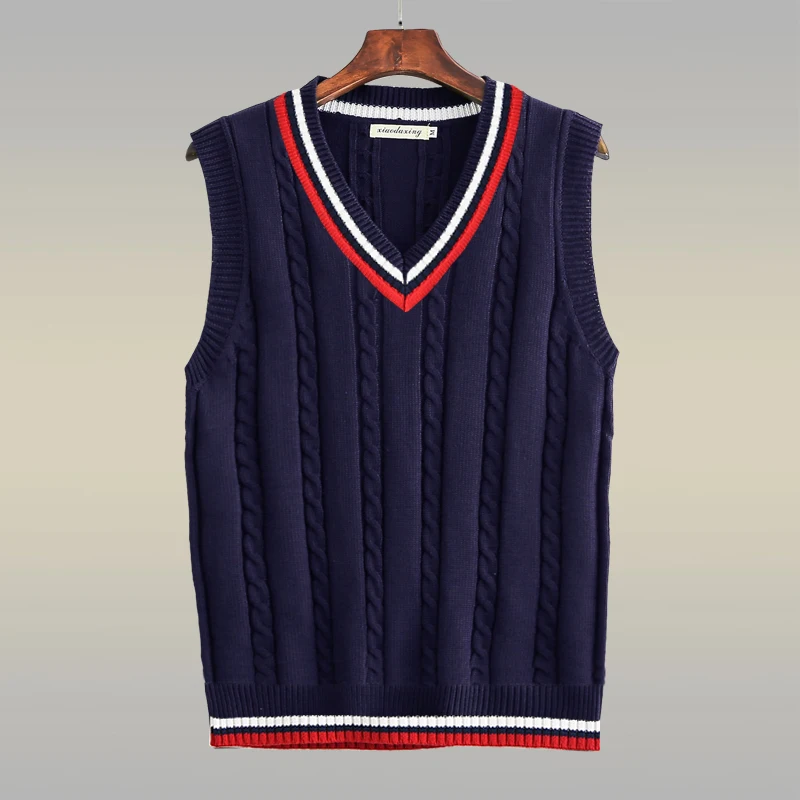 Утепленный вязаный жилет-пуловер с V-образным вырезом для подростков и молодежи, хлопково-шерстяной трикотажный топ без рукавов в университетском стиле
Утепленный вязаный жилет-пуловер с V-образным вырезом для подростков и молодежи, хлопково-шерстяной трикотажный топ без рукавов в университетском стиле