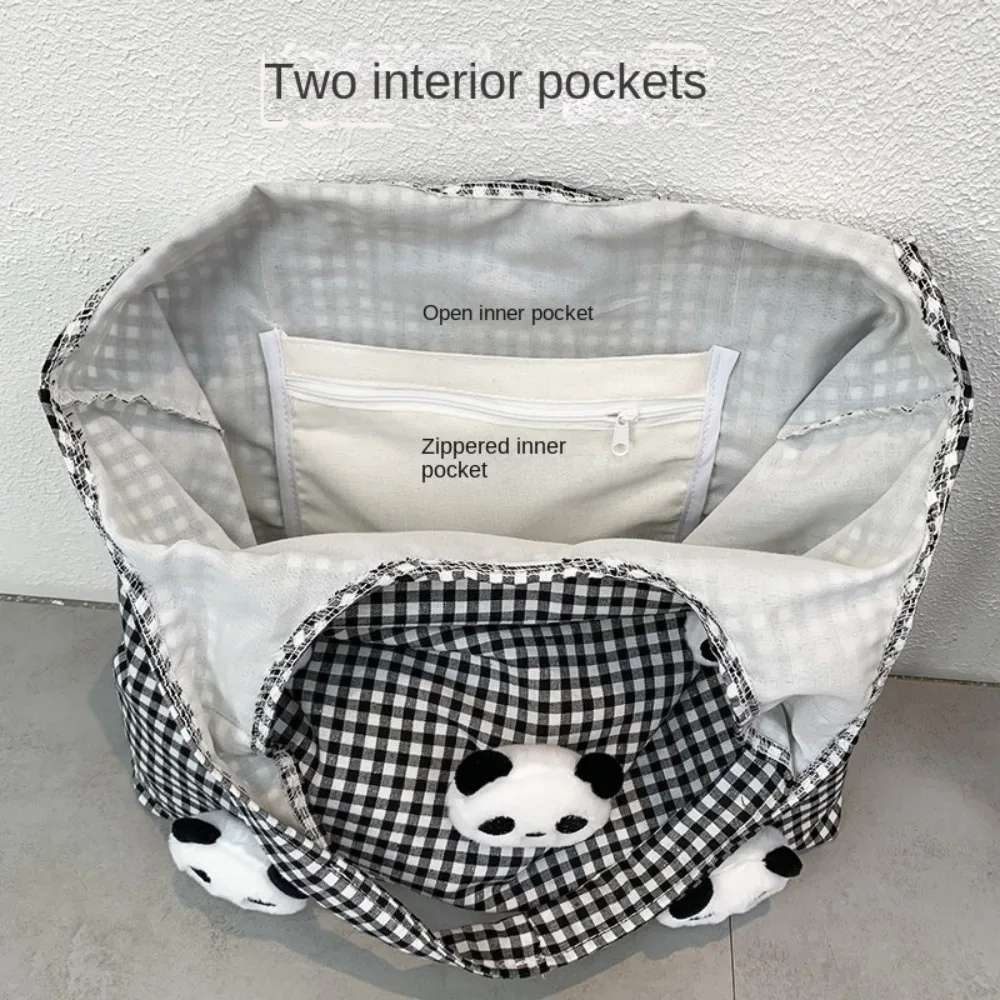 Vacation Canvas Shopping Bag Panda Doll Cartoon Vest Canvas Bag with Inner Bag Storage Bag Office Worker Handbag Students
Vacation Canvas Shopping Bag Panda Doll Cartoon Vest Canvas Bag with Inner Bag Storage Bag Office Worker Handbag Students
