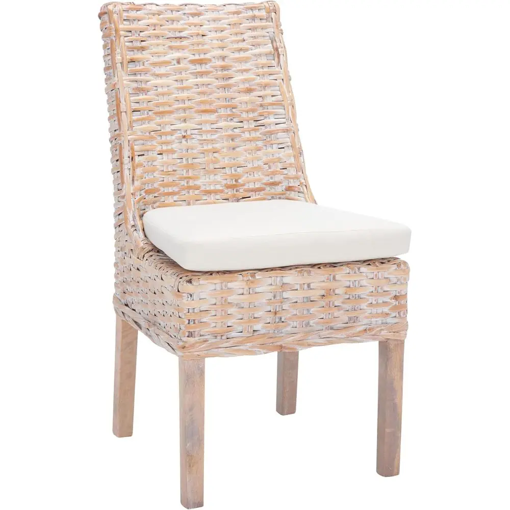 Natural White Wash Rattan Armchairs with Cushions, Fully Assembled (Set of 2)
Natural White Wash Rattan Armchairs with Cushions, Fully Assembled (Set of 2)