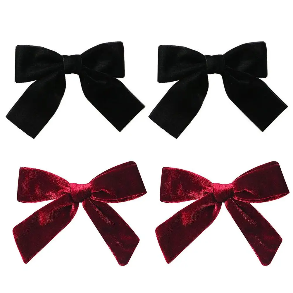 4pcs Velvet Hair Accessories Black Red Bow Clips Easy Comfortable Party Festival Matching Most Clothes
4pcs Velvet Hair Accessories Black Red Bow Clips Easy Comfortable Party Festival Matching Most Clothes