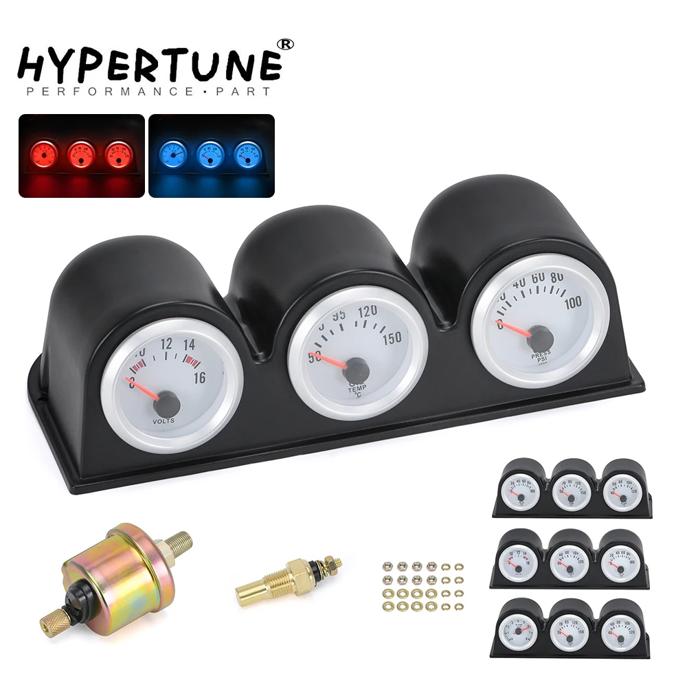 52MM 3 In 1 Oil Pressure Gauge Oil Temp Gauge Water Temp Gauge Voltmeter Tachometer Universal Triple Gauge For Cars Trucks
52MM 3 In 1 Oil Pressure Gauge Oil Temp Gauge Water Temp Gauge Voltmeter Tachometer Universal Triple Gauge For Cars Trucks