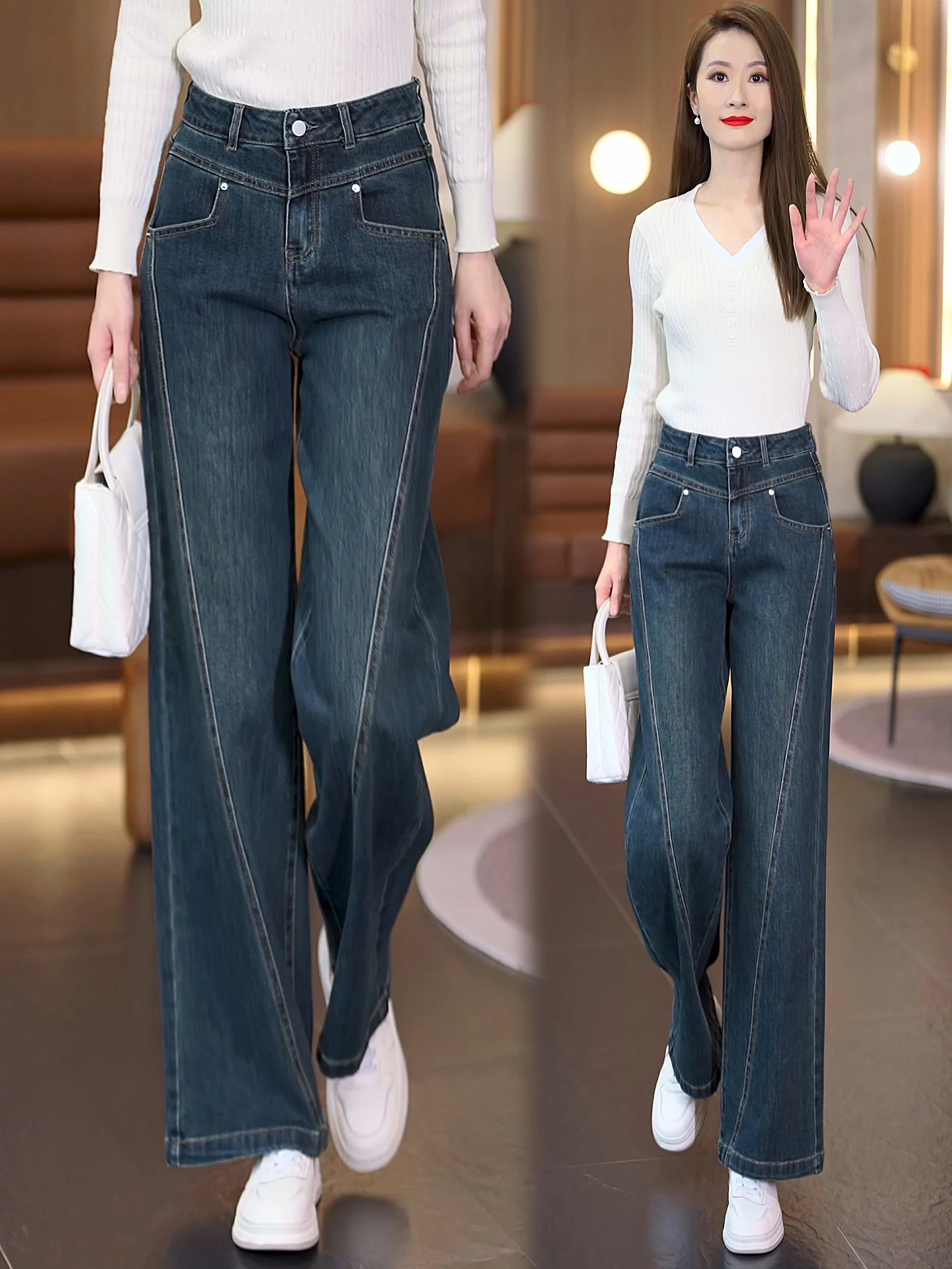 High Waist Wide Leg Jeans Women's Spring Autumn Slimming Long Pants Loose Straight Cut Denim Trousers Casual Comfortable Fit
High Waist Wide Leg Jeans Women's Spring Autumn Slimming Long Pants Loose Straight Cut Denim Trousers Casual Comfortable Fit