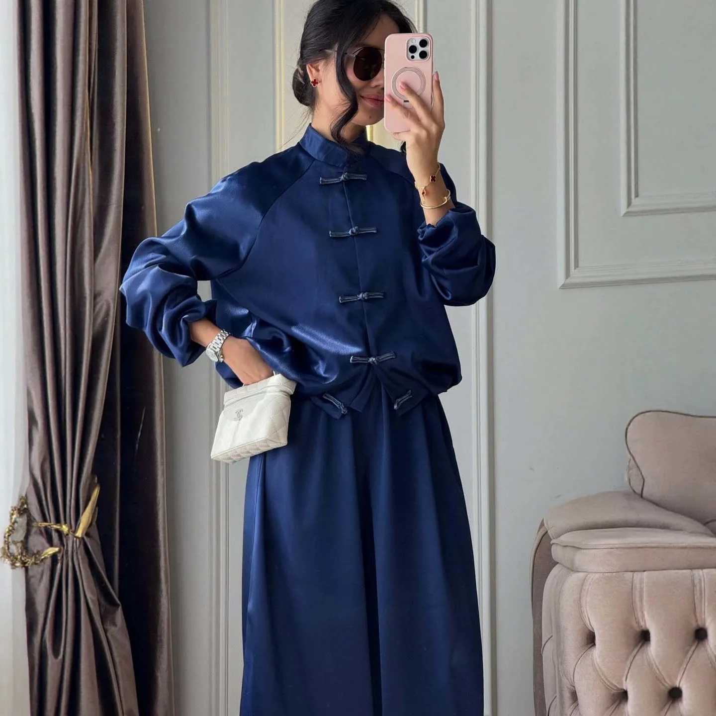 Casual Coats Pants Sets Women Loose Long Sleeves Single Breasted Elastic Waist Knot Suits Female 2026 Spring New Solid Set Lady
Casual Coats Pants Sets Women Loose Long Sleeves Single Breasted Elastic Waist Knot Suits Female 2026 Spring New Solid Set Lady