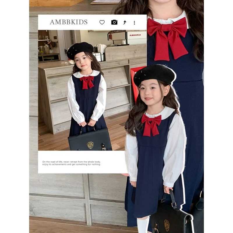 Autumn Medium And Large Little Girl Baby Preppy Style Vest Skirt Peter Pan Collar White Shirt 2-Piece Suit
Autumn Medium And Large Little Girl Baby Preppy Style Vest Skirt Peter Pan Collar White Shirt 2-Piece Suit