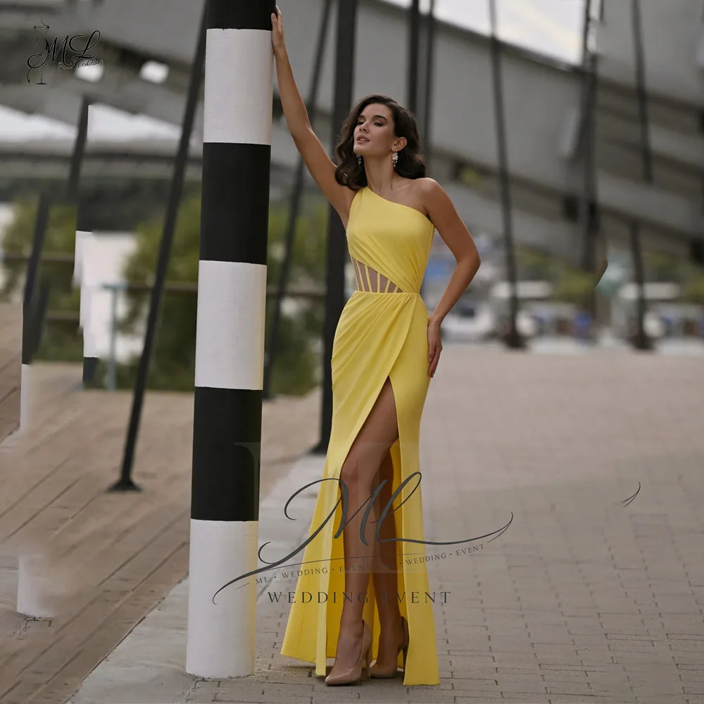 ML Customized Warm Yellow One-Shoulder Evening Dresses Mermaid Side High Slit Prom Dress Robes de Soirée for Women New
ML Customized Warm Yellow One-Shoulder Evening Dresses Mermaid Side High Slit Prom Dress Robes de Soirée for Women New