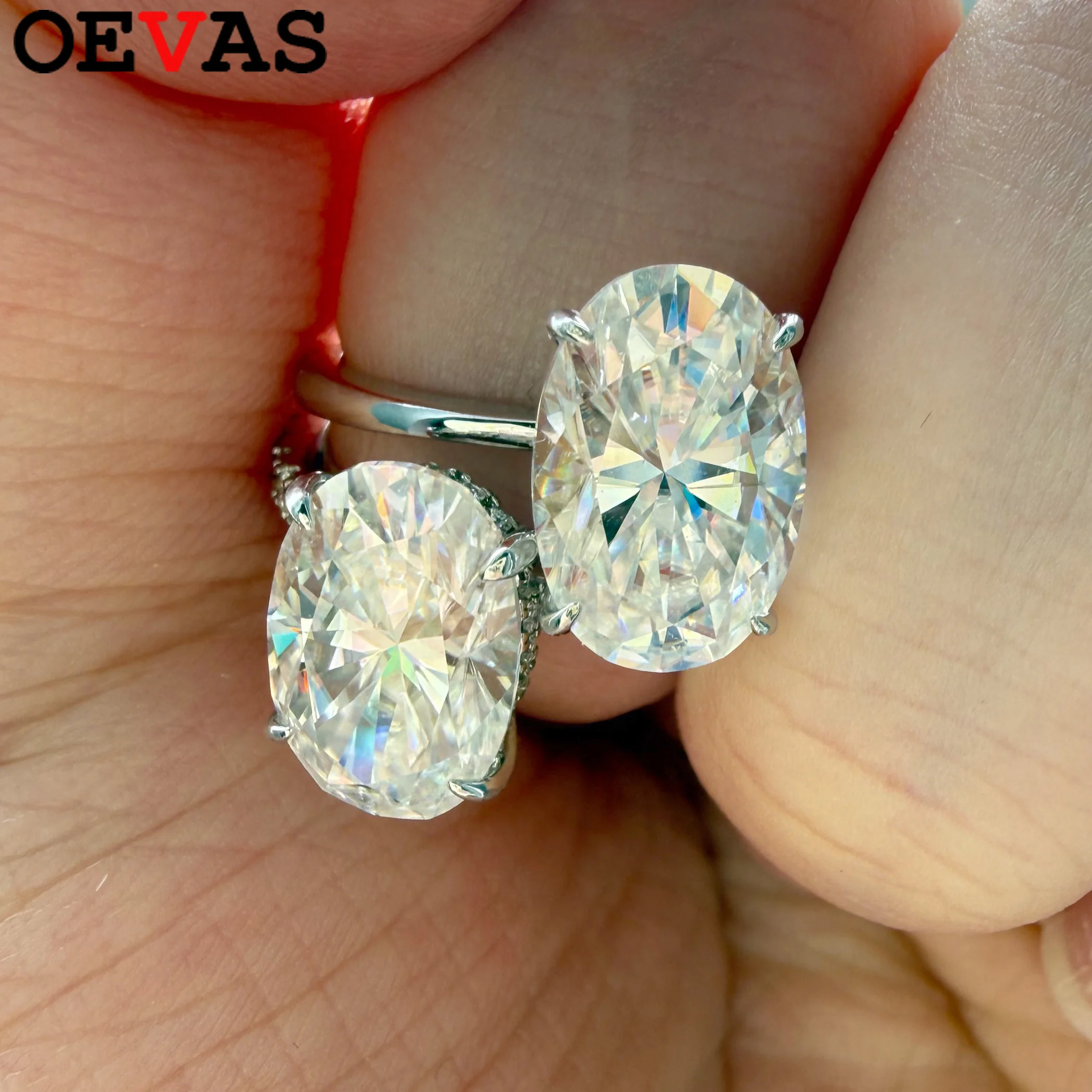 OEVAS S925 Sterling Silver 4.5CT 8*12mm Oval Cut Moissanite Diamond Rings For Women Sparkling Wedding Party Fine Jewelry
OEVAS S925 Sterling Silver 4.5CT 8*12mm Oval Cut Moissanite Diamond Rings For Women Sparkling Wedding Party Fine Jewelry