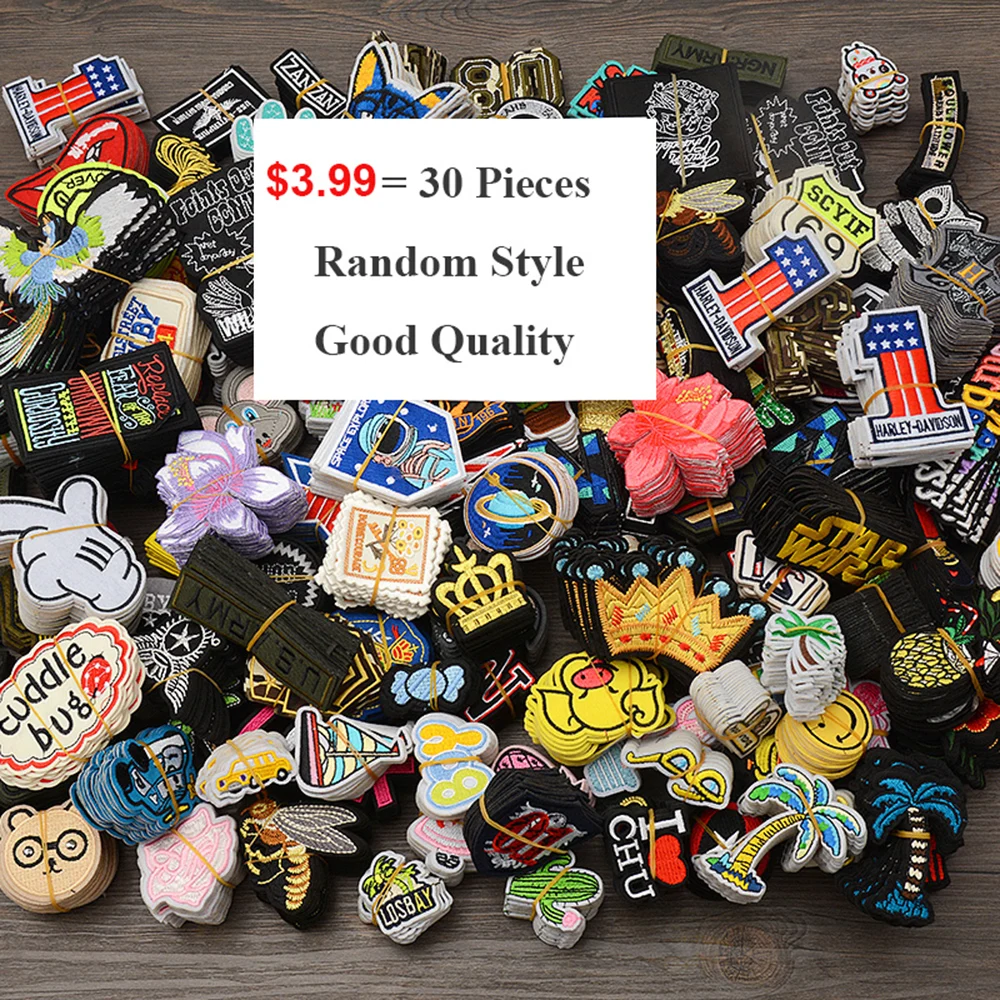30pcs/lot Random Patches Sticker Iron On Patches For Clothing Applique Embroidery DIY Accessories
30pcs/lot Random Patches Sticker Iron On Patches For Clothing Applique Embroidery DIY Accessories