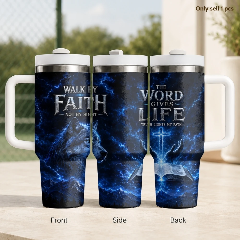 Faith Wolf Night Sky Vacuum Flasks 40oz Stainless Steel Insulated Tumbler with Handle & Straw Leakproof Travel Mug
Faith Wolf Night Sky Vacuum Flasks 40oz Stainless Steel Insulated Tumbler with Handle & Straw Leakproof Travel Mug