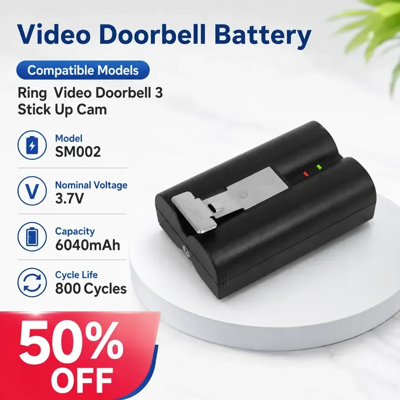 For Ring Video Doorbell 3 Stick Up Cam Video Doorbell Battery SM002
For Ring Video Doorbell 3 Stick Up Cam Video Doorbell Battery SM002