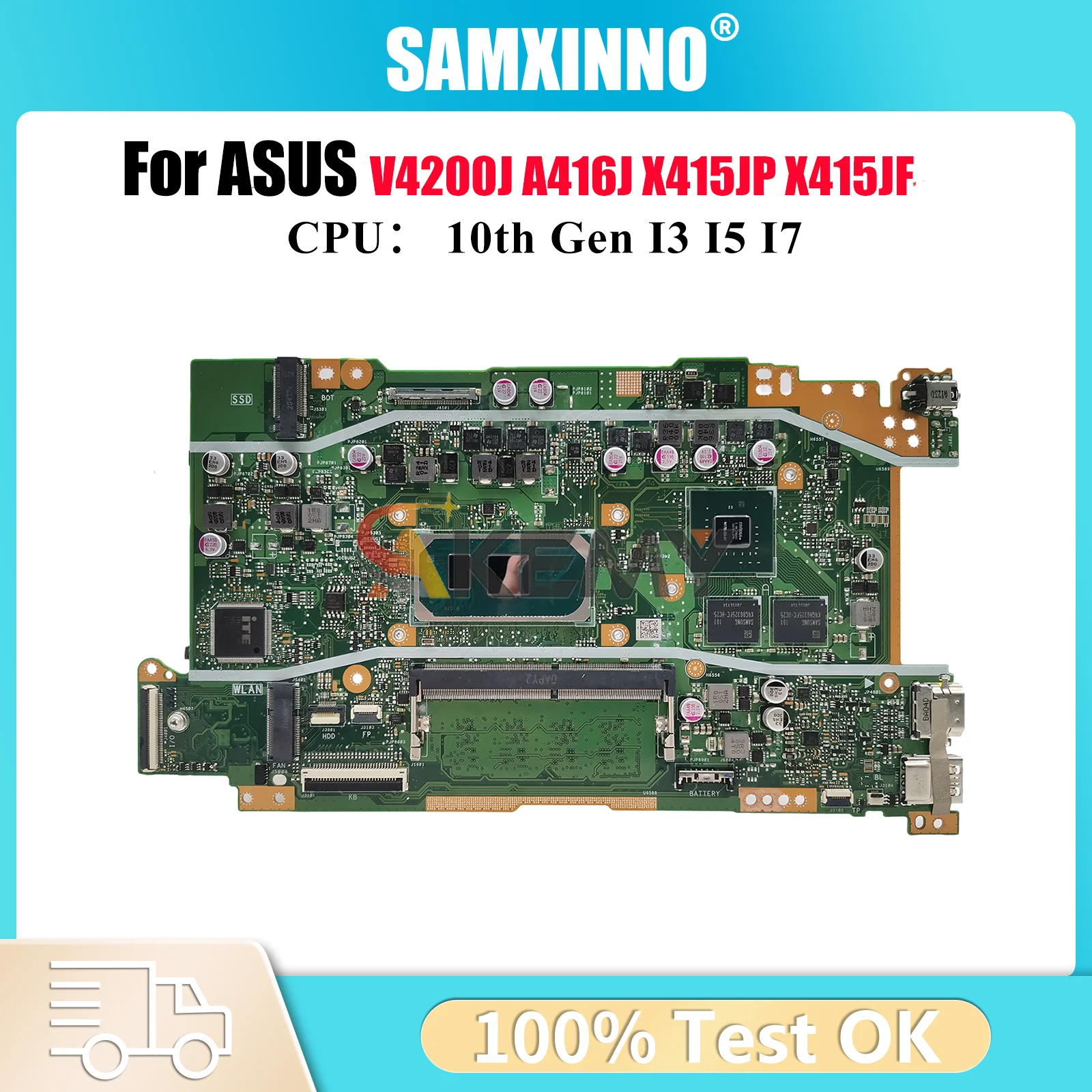 X415JP Материнская плата для ноутбука ASUS VivoBook X415JF X415JP V5200J V4200J X415J A416J X415JAB Материнская плата с процессором I3 I5 I7 в порядке 
X415JP Материнская плата для ноутбука ASUS VivoBook X415JF X415JP V5200J V4200J X415J A416J X415JAB Материнская плата с процессором I3 I5 I7 в порядке