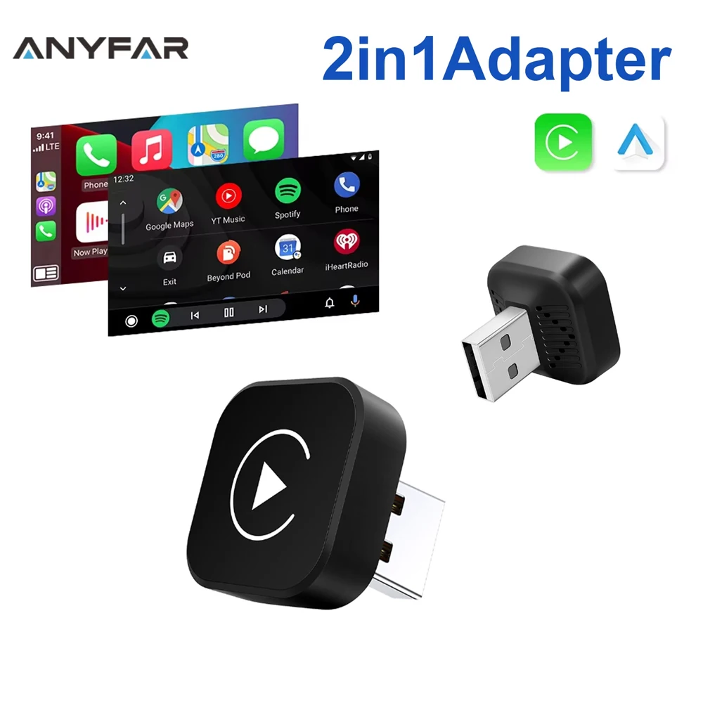 2in1 Wired to Wireless CarPlay Android Auto Adapter for OEM Car Stereo With USB Plug and Play
2in1 Wired to Wireless CarPlay Android Auto Adapter for OEM Car Stereo With USB Plug and Play