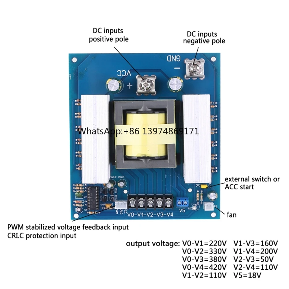 1000W Inverter Module DC 12V High Frequency Module Board Current Boost Step-up Car Converter DC-AC 4X7A
1000W Inverter Module DC 12V High Frequency Module Board Current Boost Step-up Car Converter DC-AC 4X7A