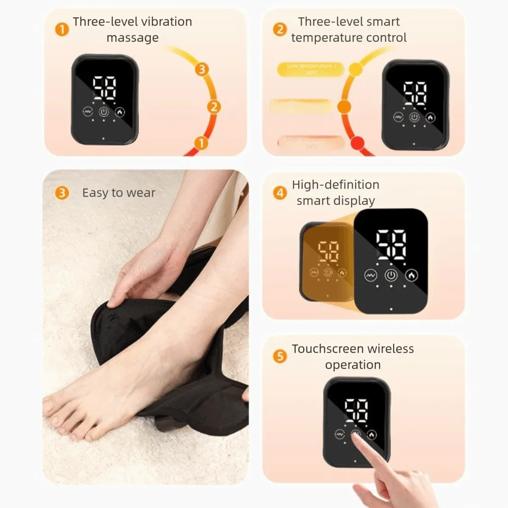 Cordless Design Heating Ankle Massage Belt 3 Heat Levels 3 Vibration Modes Vibration Massage Ankle Guard
Cordless Design Heating Ankle Massage Belt 3 Heat Levels 3 Vibration Modes Vibration Massage Ankle Guard