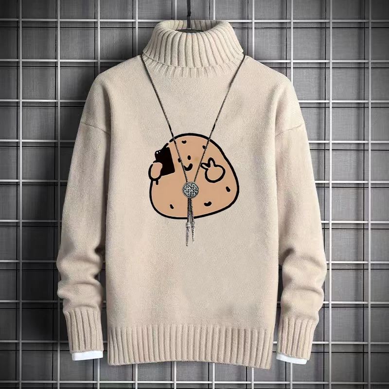 Корейский вязаный свитер с высоким воротником для мужчин, осенне-зимний, в стиле Lazy Sle, базовый слой, свободный крой, на флисовой подкладке, с длинными рукавами
Корейский вязаный свитер с высоким воротником для мужчин, осенне-зимний, в стиле Lazy Sle, базовый слой, свободный крой, на флисовой подкладке, с длинными рукавами