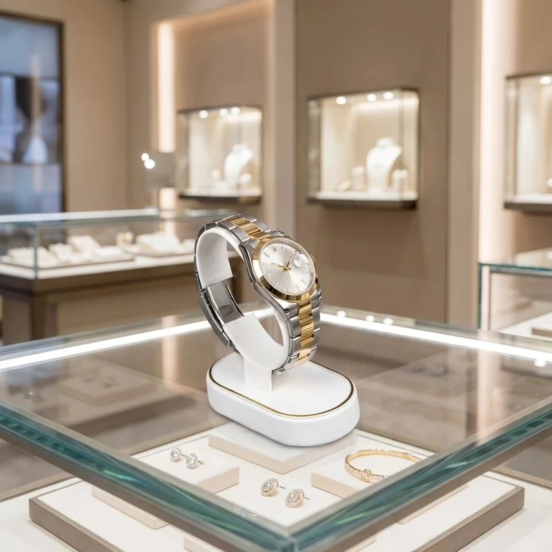 Watch display stand, white bracelet display stand, modern style jewelry display cabinet, suitable for use in stores or at home
Watch display stand, white bracelet display stand, modern style jewelry display cabinet, suitable for use in stores or at home