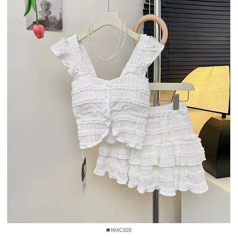 Temperament White Camisole Vest High Waisted Fluffy Cake Skirt 2 Piece Sets Womens Outfits Tanks & Camis Summer Dress
Temperament White Camisole Vest High Waisted Fluffy Cake Skirt 2 Piece Sets Womens Outfits Tanks & Camis Summer Dress