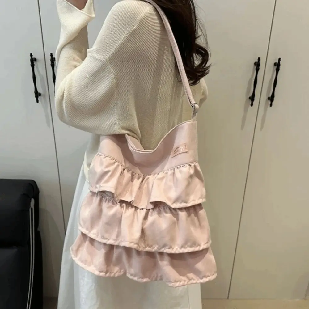 Soft Fabric Material Tiered Ruffle Tote Bag Spacious Interior Cute Lotus Leaf Edge Soft Shoulder Bag Lightweight Shoulder Purse
Soft Fabric Material Tiered Ruffle Tote Bag Spacious Interior Cute Lotus Leaf Edge Soft Shoulder Bag Lightweight Shoulder Purse