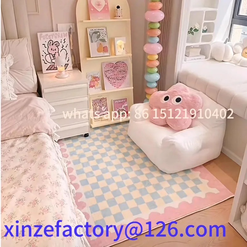 Customizable Pink Plaid Bedroom Bedside Rugs Girl Dopamine Non-slip Plush Carpet Home Decoration
Customizable Pink Plaid Bedroom Bedside Rugs Girl Dopamine Non-slip Plush Carpet Home Decoration