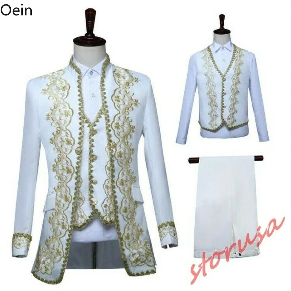 3Pcs Mens Royal Gown Embroidery Floral Dinner Suit Coat Blazer Vest Pants Tuxedo Plus Size NeW
3Pcs Mens Royal Gown Embroidery Floral Dinner Suit Coat Blazer Vest Pants Tuxedo Plus Size NeW