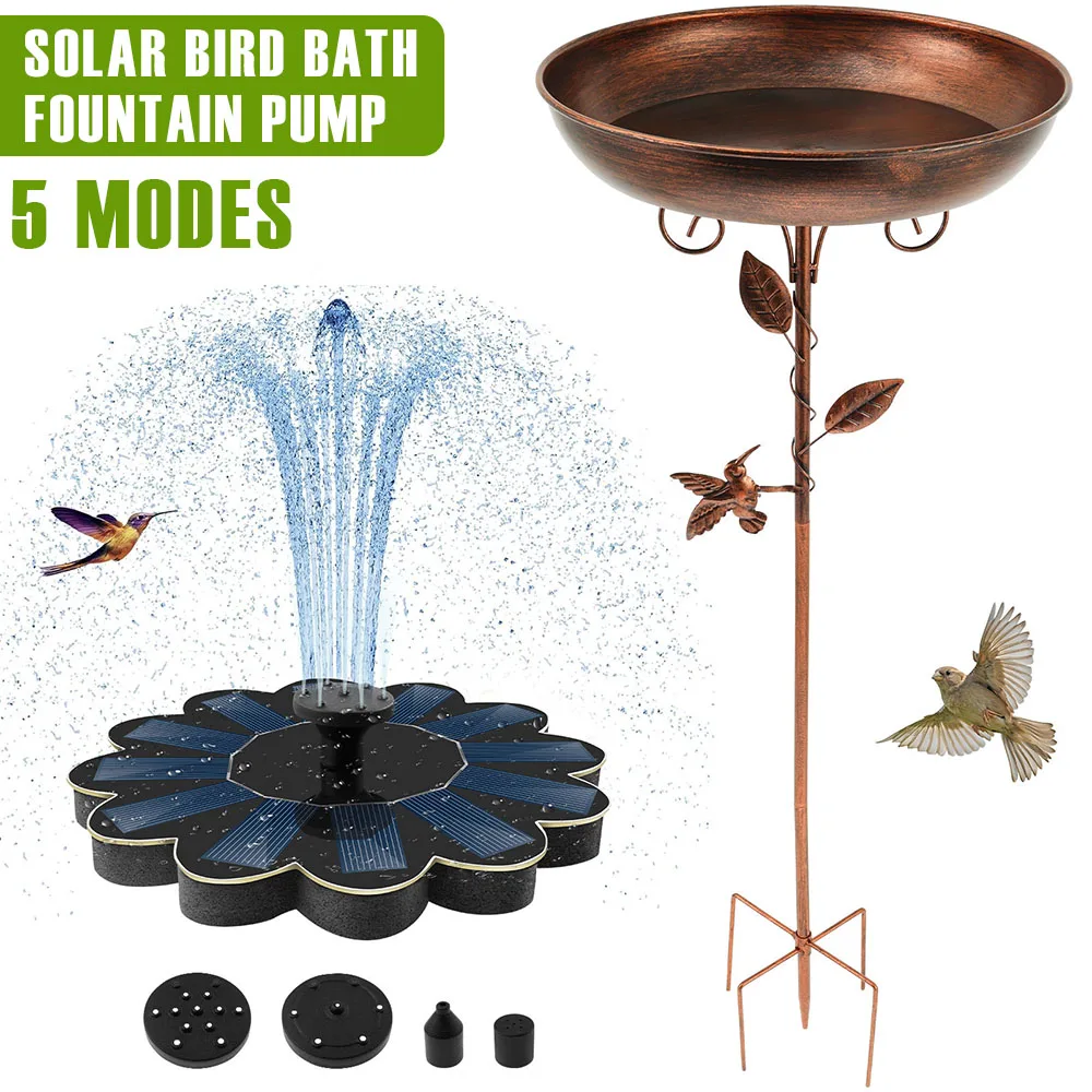 Solar Bird Bath Fountain Pump 81CM Iron Garden Birdbath Set Vintage Standing Birdbath Bowl Water Fountain for Outdoor Decoration
Solar Bird Bath Fountain Pump 81CM Iron Garden Birdbath Set Vintage Standing Birdbath Bowl Water Fountain for Outdoor Decoration