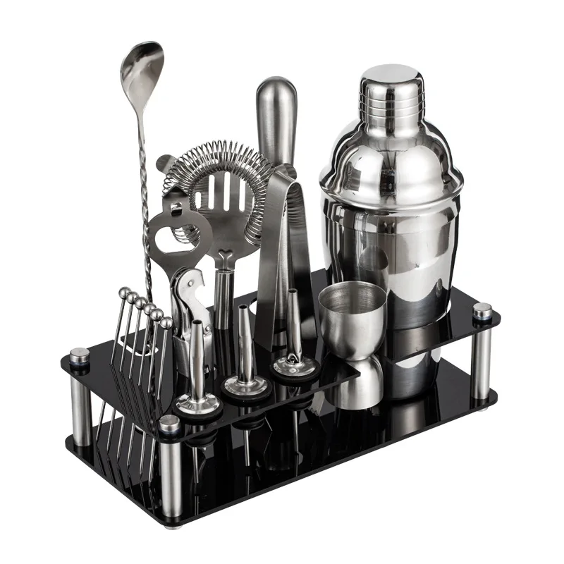Bartender Kit Barware Cocktail Professional Stainless Steel Bar Tools Kit Shaker Set With Stand
Bartender Kit Barware Cocktail Professional Stainless Steel Bar Tools Kit Shaker Set With Stand