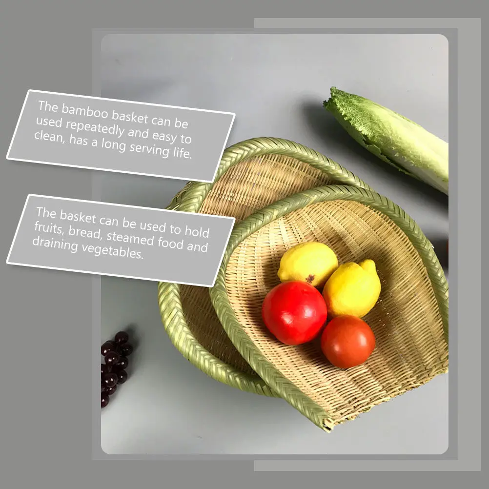 Bamboo Weaving Draining Basket Hand-Woven Kitchen Organizer Fruit Bread Vegetable Holder Food Container Bamboo Dustpan
Bamboo Weaving Draining Basket Hand-Woven Kitchen Organizer Fruit Bread Vegetable Holder Food Container Bamboo Dustpan