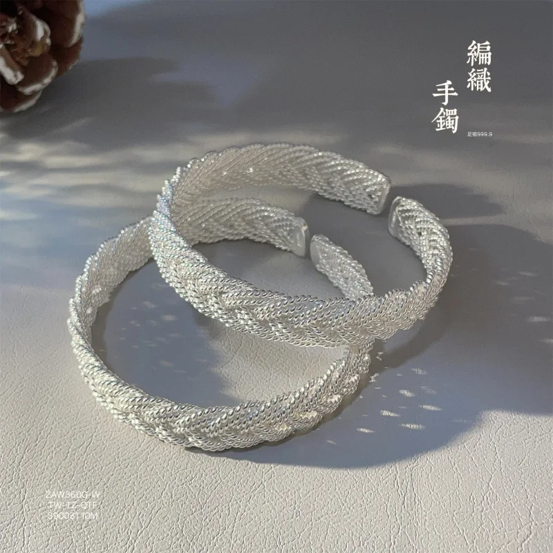 999.9 Color Multi-Line Twisted Hemp Woven Twist Open-End Sterling Silver Bracelet
999.9 Color Multi-Line Twisted Hemp Woven Twist Open-End Sterling Silver Bracelet