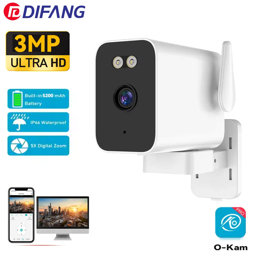 2K 3MP Wireless Outdoor Camera 5200MaH Battery Video Cam Motion Detection Mini Wireless Webcam CCTV Security Camera WiFi
2K 3MP Wireless Outdoor Camera 5200MaH Battery Video Cam Motion Detection Mini Wireless Webcam CCTV Security Camera WiFi