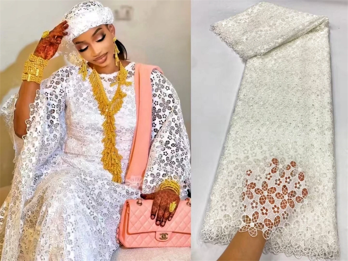Nigerian Water Soluble Sequins Cotton Embroidery Lace Fabric, Tulle Wedding Party Dress, High Quality, 5Yards, 2025, JL447
Nigerian Water Soluble Sequins Cotton Embroidery Lace Fabric, Tulle Wedding Party Dress, High Quality, 5Yards, 2025, JL447