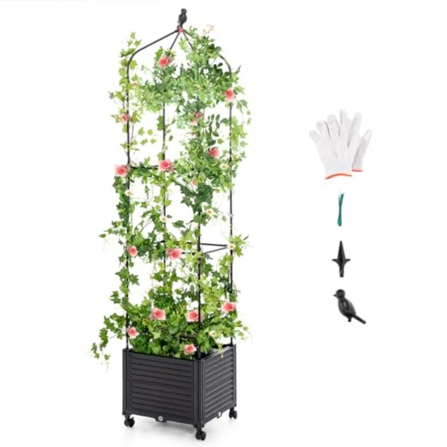 Raised Garden Bed with Tomato Cages, Obelisk and Bird Top, 10 Fasten Straps, Gloves, 83" 67" 51" Adjustable Height, Self Wateri
Raised Garden Bed with Tomato Cages, Obelisk and Bird Top, 10 Fasten Straps, Gloves, 83" 67" 51" Adjustable Height, Self Wateri