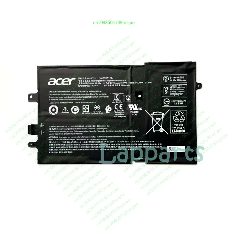 Новый оригинальный OEM-аккумулятор AP18D7J для Acer Swift 7 2019 SF714-52T SF714-52T-71JW «% тест»
Новый оригинальный OEM-аккумулятор AP18D7J для Acer Swift 7 2019 SF714-52T SF714-52T-71JW «% тест»