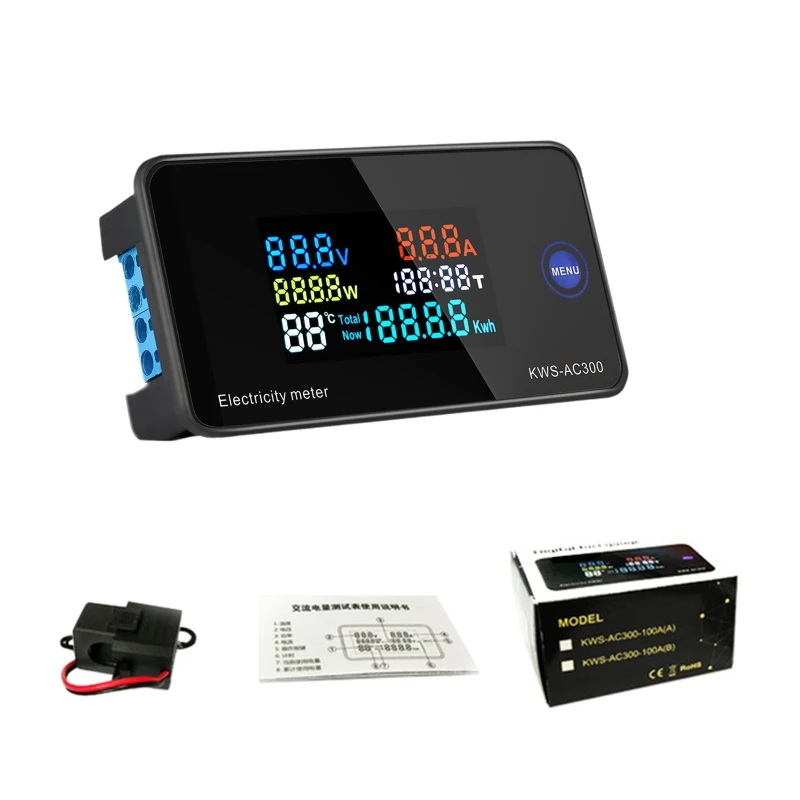 Compact AC Current Voltage Amperage Power Energy Panel Meter LCD Digital Display Ammeter Voltmeter Multimeter Split Core
Compact AC Current Voltage Amperage Power Energy Panel Meter LCD Digital Display Ammeter Voltmeter Multimeter Split Core