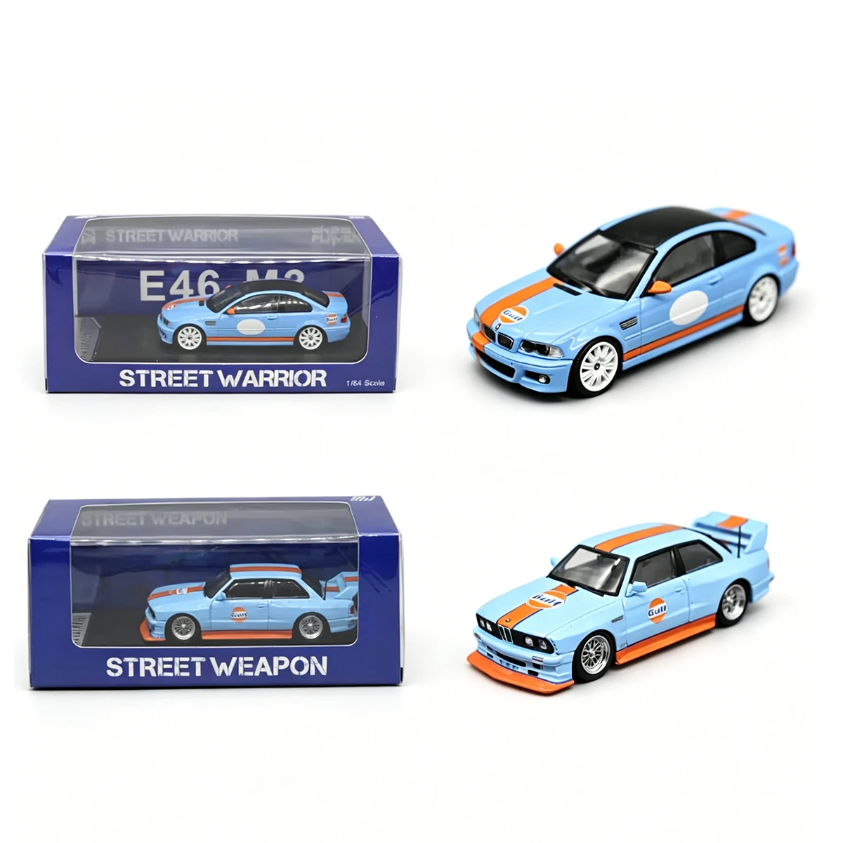 Street Warrior In Stock Ready To Ship 1:64 BMW E46 M3 & E30 M3 Gulf Livery Diecast Model Car Collection (2 Variants)
Street Warrior In Stock Ready To Ship 1:64 BMW E46 M3 & E30 M3 Gulf Livery Diecast Model Car Collection (2 Variants)