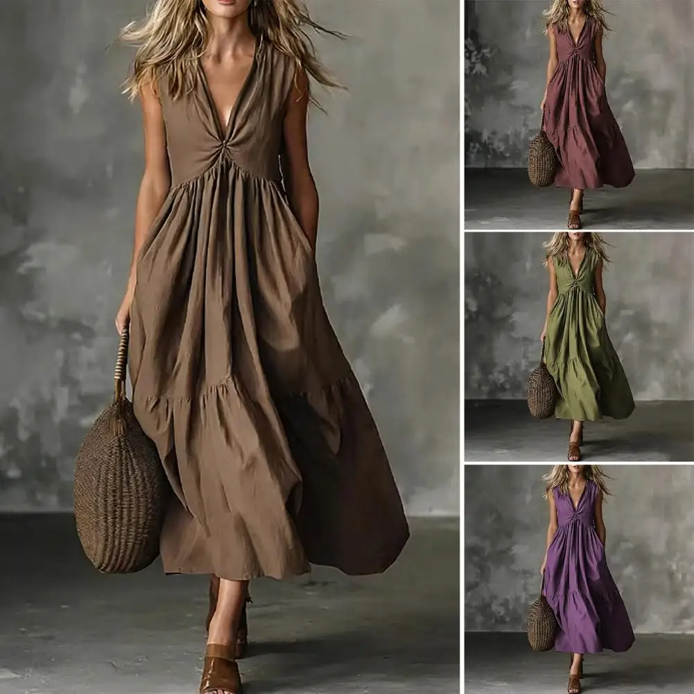 Women Casual Ruffles Long Dress 2026 Summer Elegant Sleeveless Sundress Elegant Harajuku Maxi Dress Beach Party Evening Vestido
Women Casual Ruffles Long Dress 2026 Summer Elegant Sleeveless Sundress Elegant Harajuku Maxi Dress Beach Party Evening Vestido