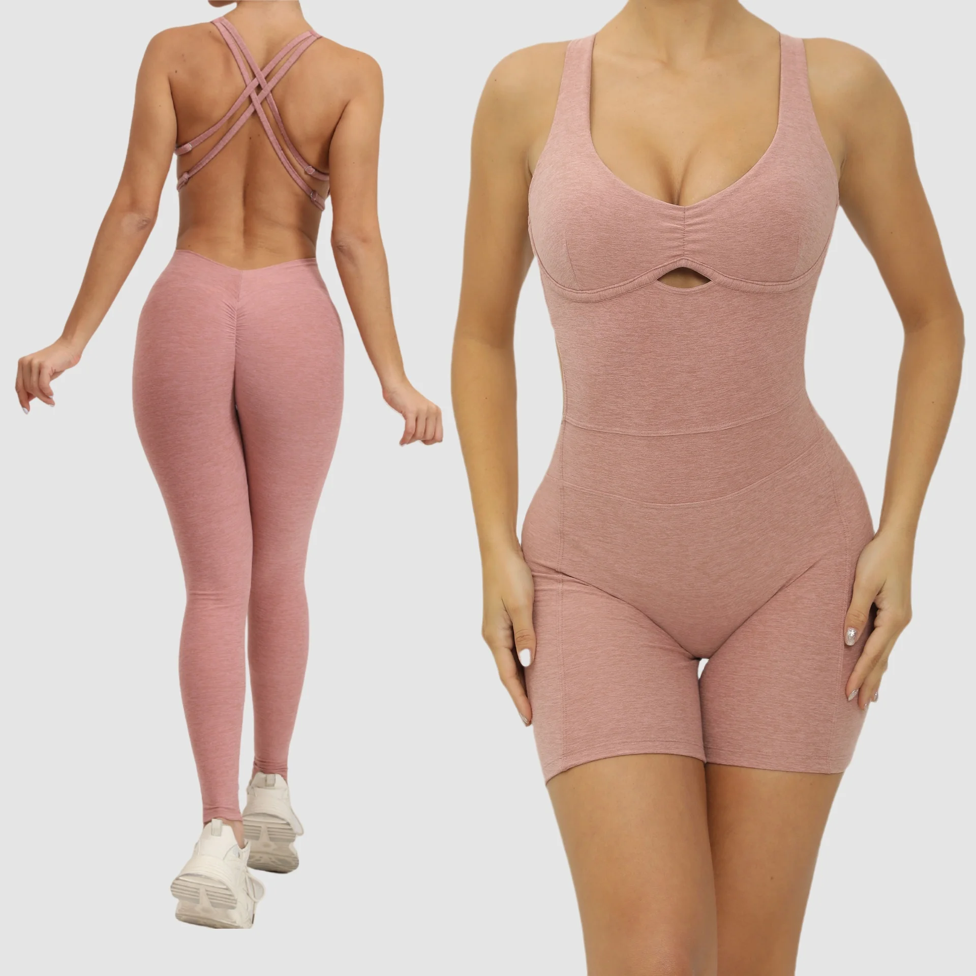 Yoga Jumpsuit Sports Fitness Peach Hip Slim Backless Adjustable Straps One-piece Workout Clothes Gym Skorts Bodysuit for Women
Yoga Jumpsuit Sports Fitness Peach Hip Slim Backless Adjustable Straps One-piece Workout Clothes Gym Skorts Bodysuit for Women