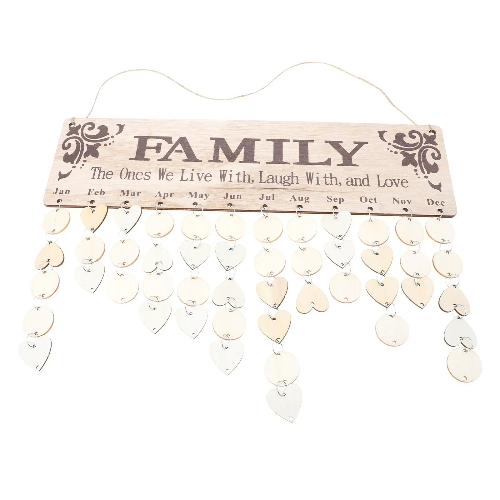 1Set DIY Hanging Wooden Calendar Board for Birthdays Anniversaries Mother's Day Father's Day Family Date Planner Wall Decoration
1Set DIY Hanging Wooden Calendar Board for Birthdays Anniversaries Mother's Day Father's Day Family Date Planner Wall Decoration