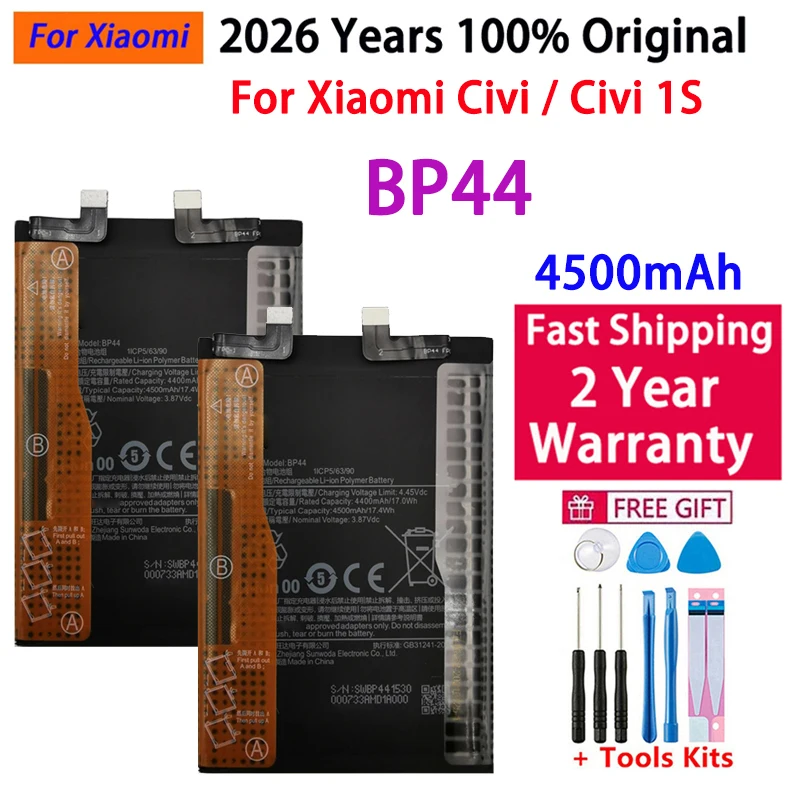 100% Original New High Quality Battery BP44 For Xiaomi Civi / Civi 1S Genuine Replacement Phone Battery Batteries Bateria+Tools
100% Original New High Quality Battery BP44 For Xiaomi Civi / Civi 1S Genuine Replacement Phone Battery Batteries Bateria+Tools