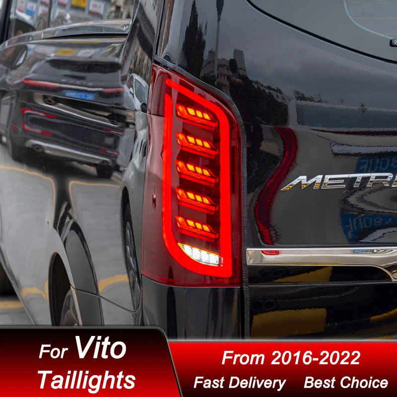 Car Tail Lights For Mercedes-Benz Vito V260 metris Upgrade 16-22 Maybach style LED Dynamic Turn Signal Light Tail Lamp Assembly
Car Tail Lights For Mercedes-Benz Vito V260 metris Upgrade 16-22 Maybach style LED Dynamic Turn Signal Light Tail Lamp Assembly