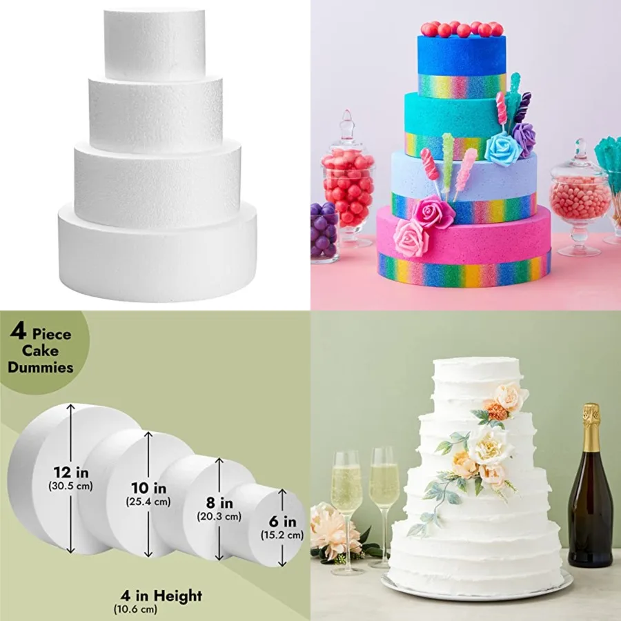 Round Foam Cake Dummy - Wedding Cake Display Platform - Stackable Tier Stacking Kit - Practice Decorating Supplies - 6, 8, 10 1
Round Foam Cake Dummy - Wedding Cake Display Platform - Stackable Tier Stacking Kit - Practice Decorating Supplies - 6, 8, 10 1