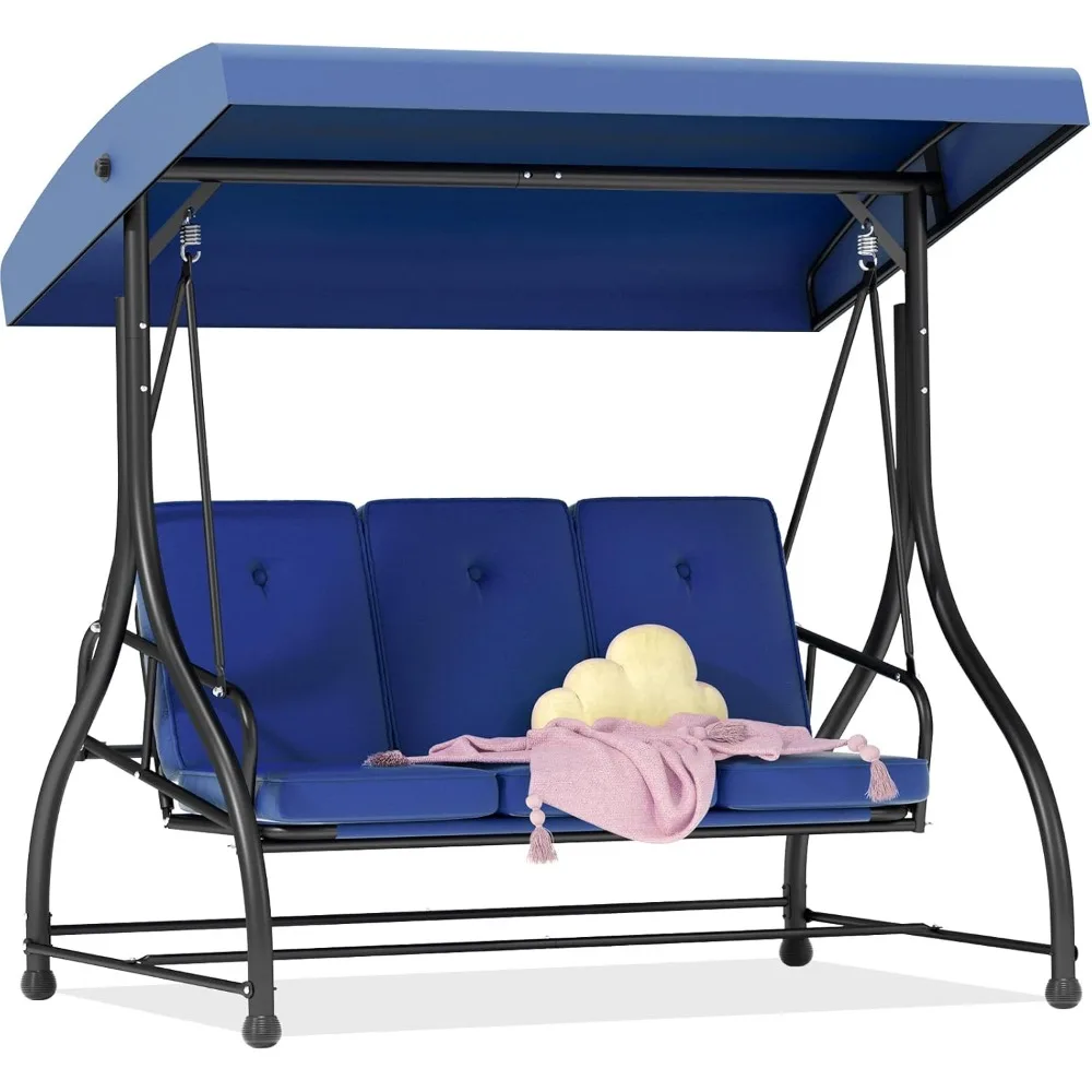 3-Seat Outdoor Porch Swing Bed with Removable Cushion, Patio Swing Chair with Adjustable Canopy, Heavy Duty Support for Outdoor
3-Seat Outdoor Porch Swing Bed with Removable Cushion, Patio Swing Chair with Adjustable Canopy, Heavy Duty Support for Outdoor