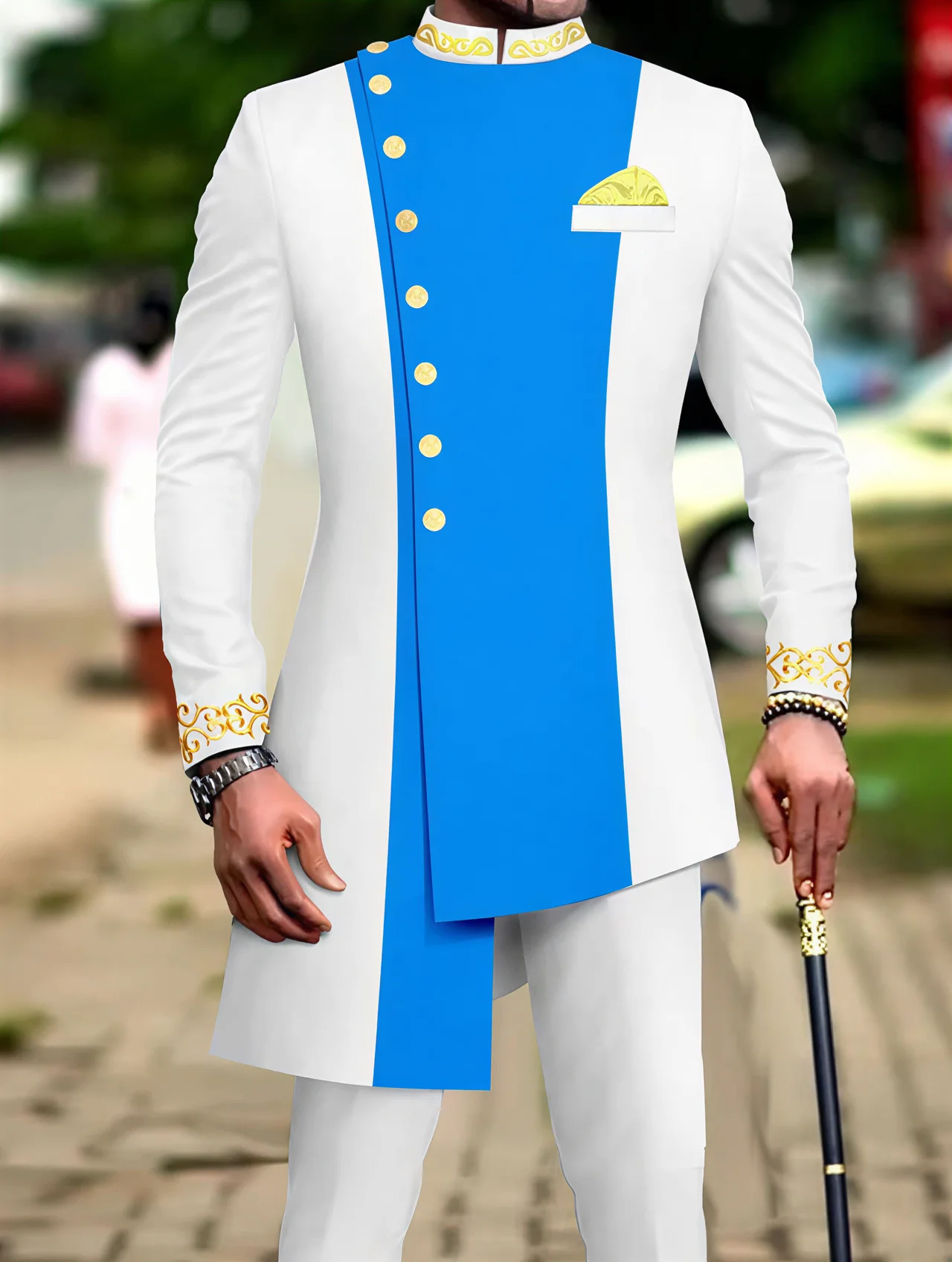 Men's casual two-piece suit set with long sleeves
Men's casual two-piece suit set with long sleeves