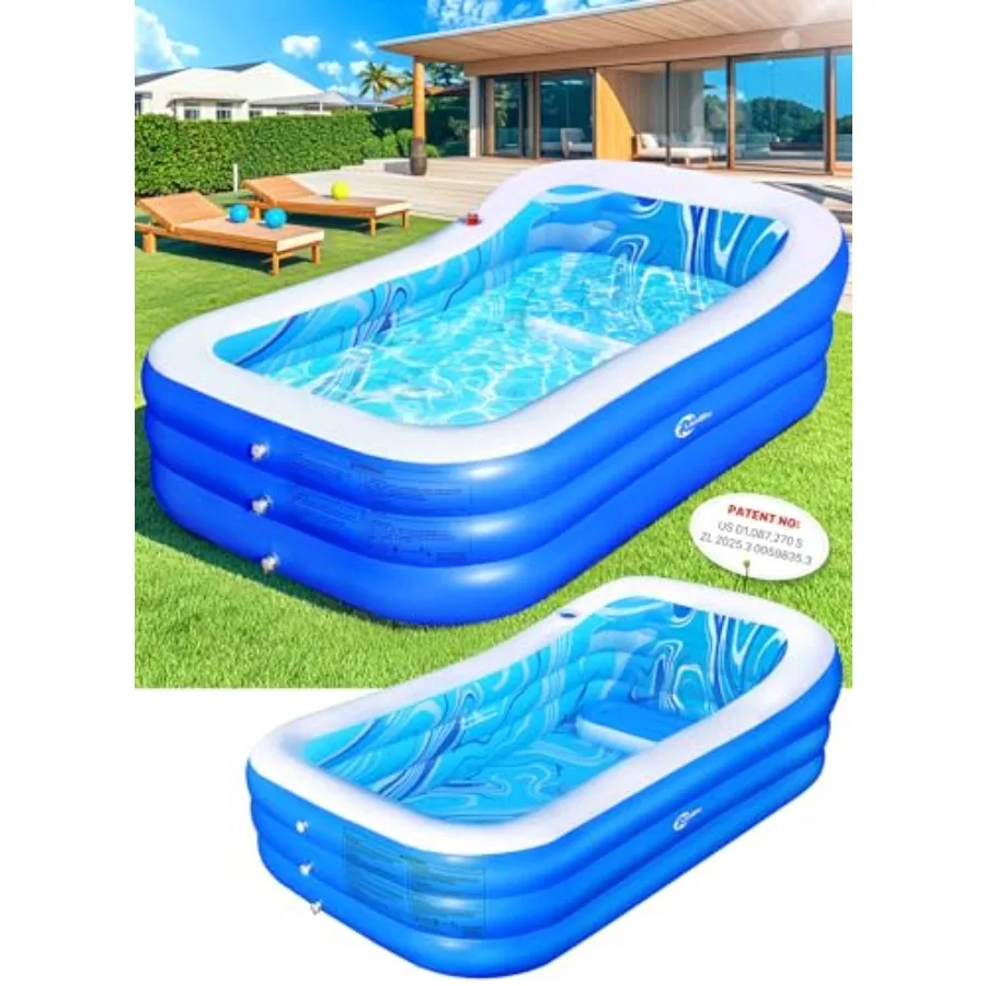 Inflatable Pool with Big Backrest and Seat for Adults Oversized Thickened Large Blow-Up Pool in Light Blue Durable Backyard Swi
Inflatable Pool with Big Backrest and Seat for Adults Oversized Thickened Large Blow-Up Pool in Light Blue Durable Backyard Swi