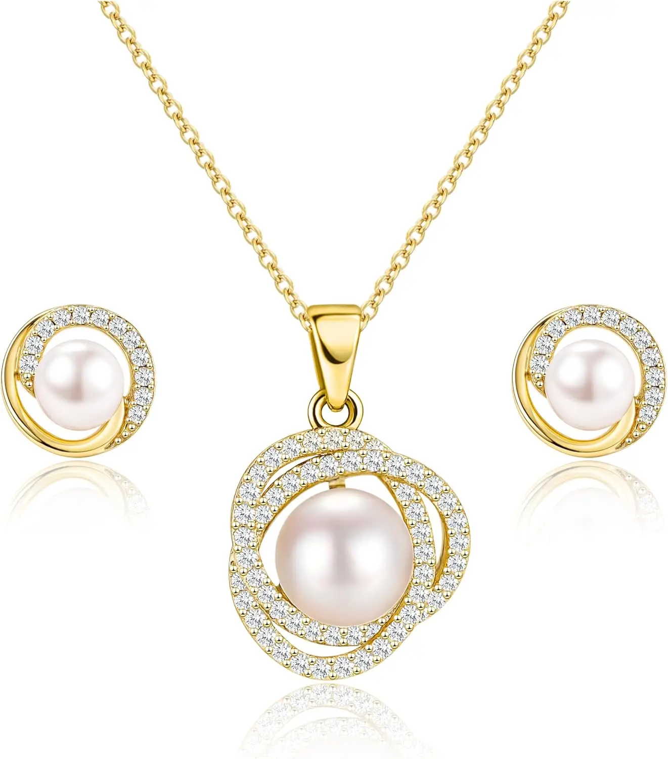 Elegant Pearl & CZ Jewelry Set for Bridal Party, Gold Plated Wedding Gift for Bride and Bridesmaids
Elegant Pearl & CZ Jewelry Set for Bridal Party, Gold Plated Wedding Gift for Bride and Bridesmaids