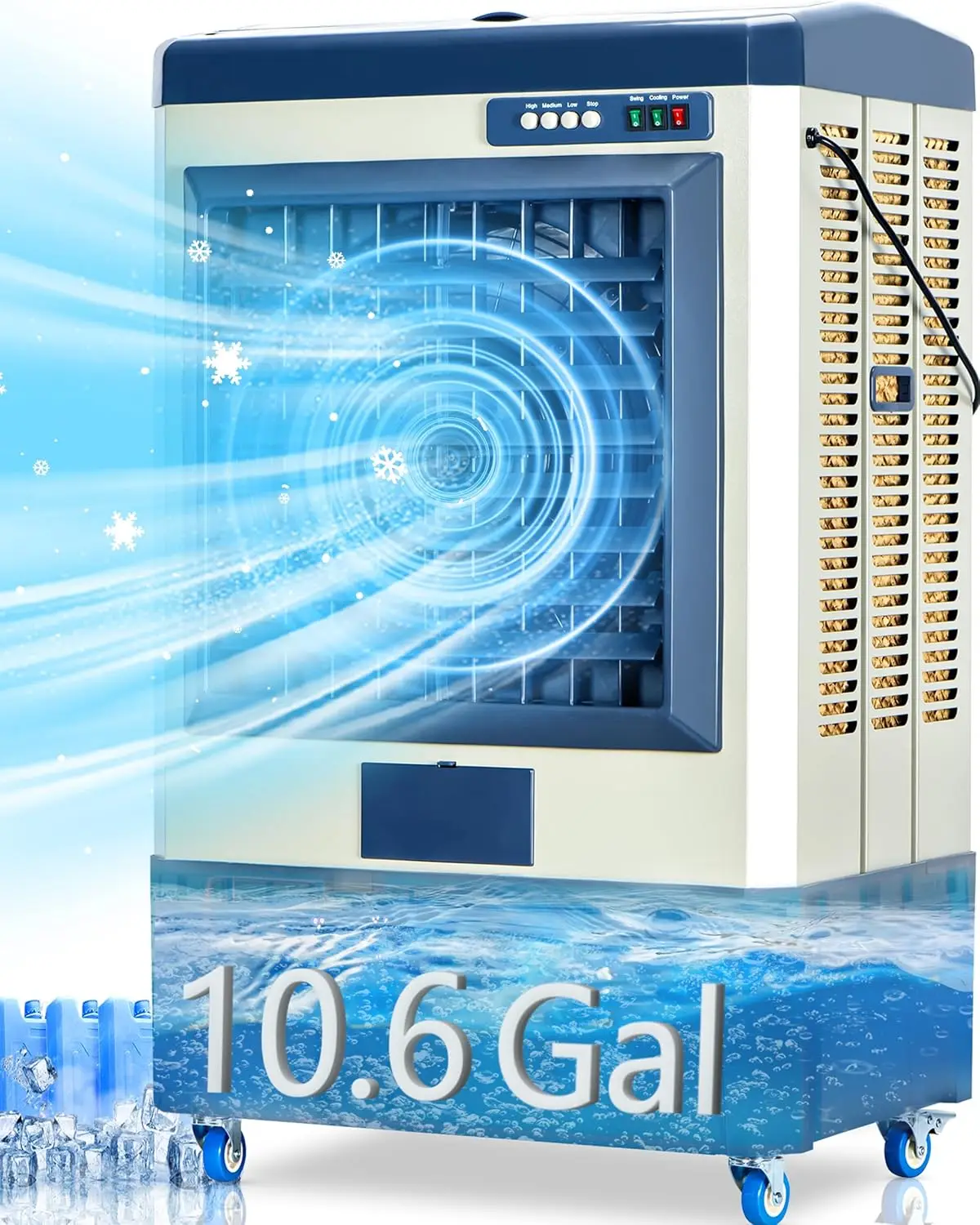 41" Swamp Cooler, 4800 CFM Evaporative Air Cooler with 10.6 Gal Tank, Portable AC for Garage, Yard, Midnight Blue
41" Swamp Cooler, 4800 CFM Evaporative Air Cooler with 10.6 Gal Tank, Portable AC for Garage, Yard, Midnight Blue