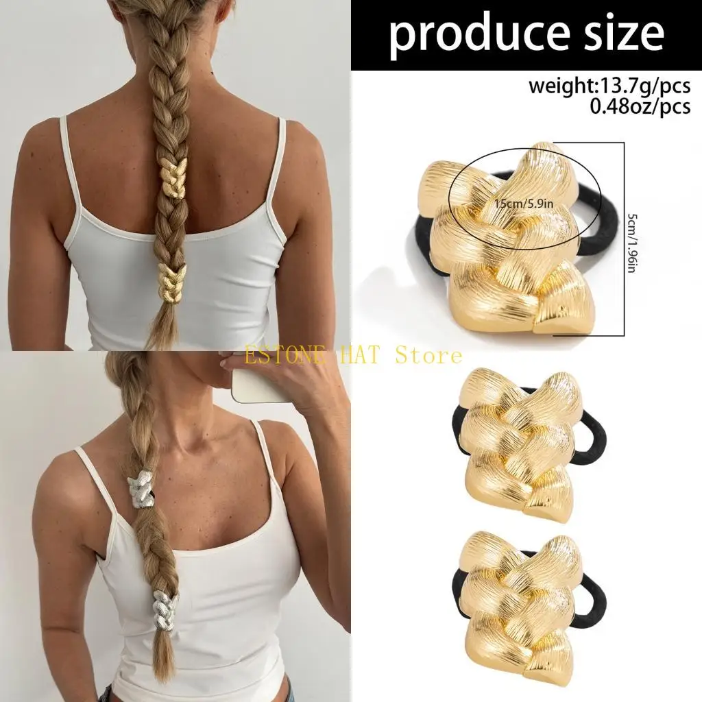 49MF 2Pcs Fashionable Metallic Braided Hair Accessories Lightweight Hair Scrunchies
49MF 2Pcs Fashionable Metallic Braided Hair Accessories Lightweight Hair Scrunchies