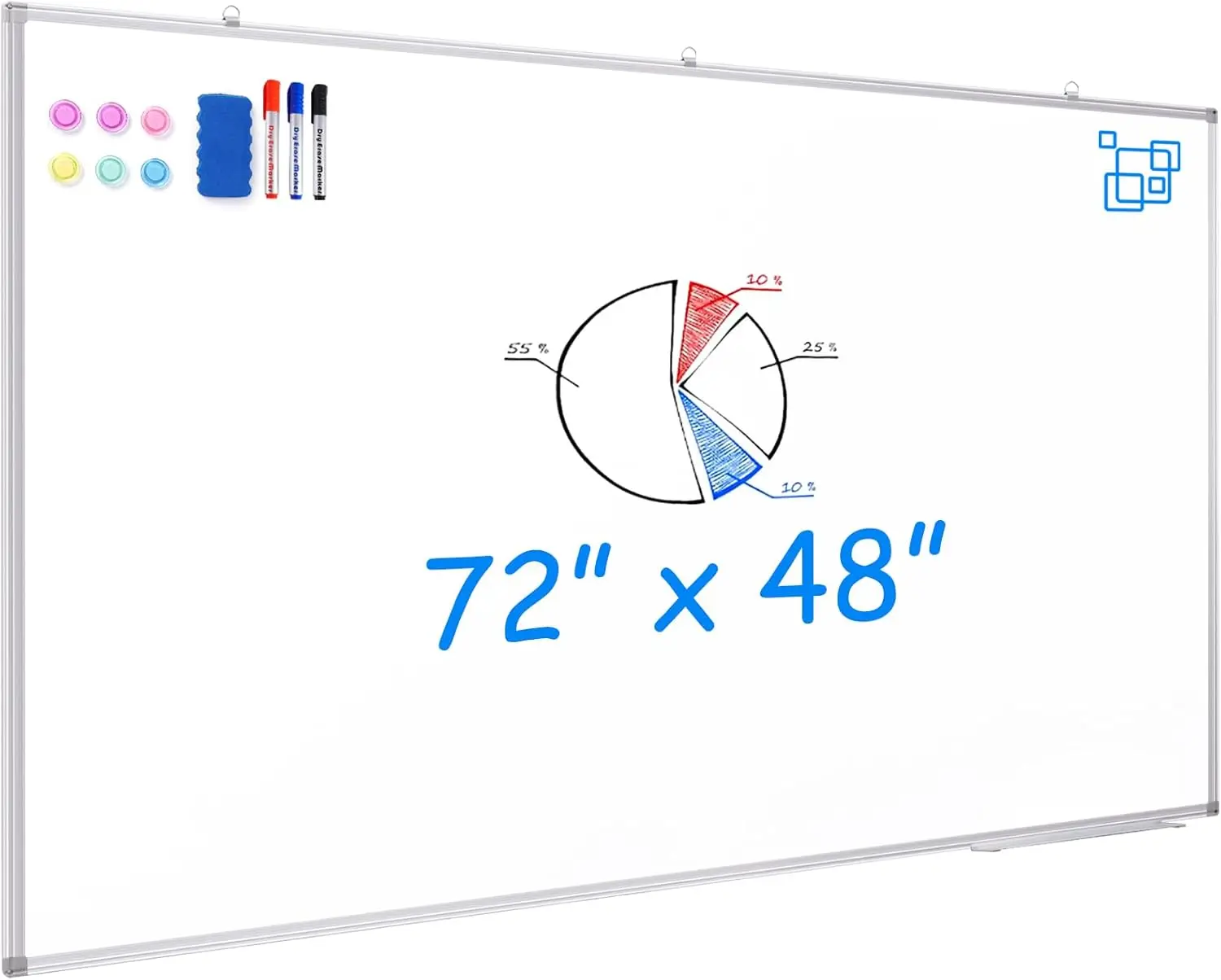Магнитная доска для записей 72x48 с алюминиевой рамой и подставкой для маркеров - настенная сухостираемая доска для класса, офиса, дома
Магнитная доска для записей 72x48 с алюминиевой рамой и подставкой для маркеров - настенная сухостираемая доска для класса, офиса, дома