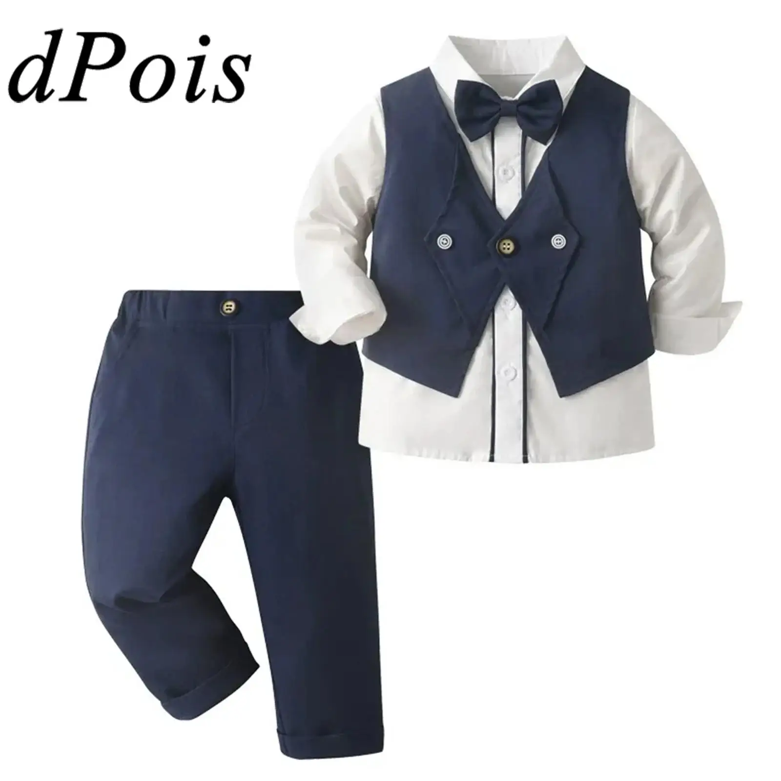 School Uniforms Kids 3-piece Suit Outfit Suits Clothes Sets Boys Gentleman Performance Outfit Bow Tie Shirts Waistcoat Pants
School Uniforms Kids 3-piece Suit Outfit Suits Clothes Sets Boys Gentleman Performance Outfit Bow Tie Shirts Waistcoat Pants