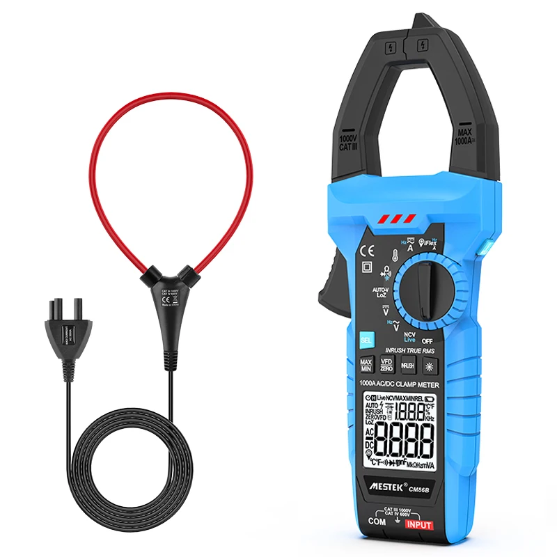 Mestek CM86A Digital Current Clamp Meter 3000A AC Current Voltage Non-Contact Voltage Wireless Clamp With IFlex
Mestek CM86A Digital Current Clamp Meter 3000A AC Current Voltage Non-Contact Voltage Wireless Clamp With IFlex