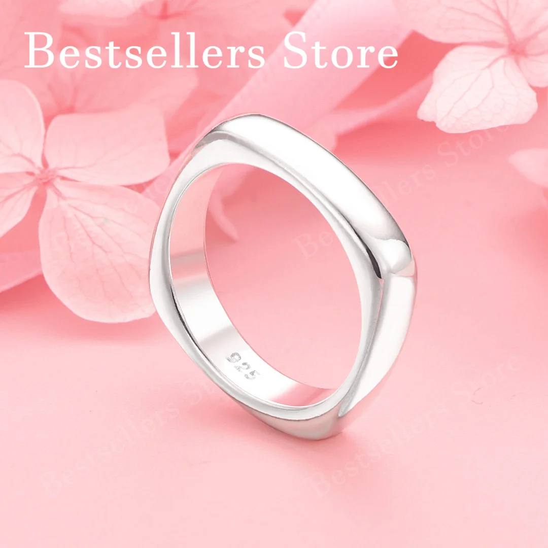 925 sterling silver 5-10 glossy square ring, women's wedding jewelry accessories, fashion gifts
925 sterling silver 5-10 glossy square ring, women's wedding jewelry accessories, fashion gifts