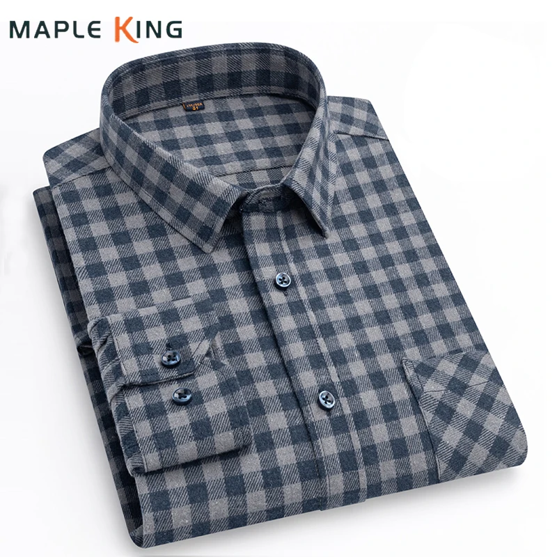 Vintage Plaid Men Shirts Vintage 100% Cotton Brushed Long Sleeve Workwear Men's Classic Button Down Camisas Social Dress Shirt
Vintage Plaid Men Shirts Vintage 100% Cotton Brushed Long Sleeve Workwear Men's Classic Button Down Camisas Social Dress Shirt
